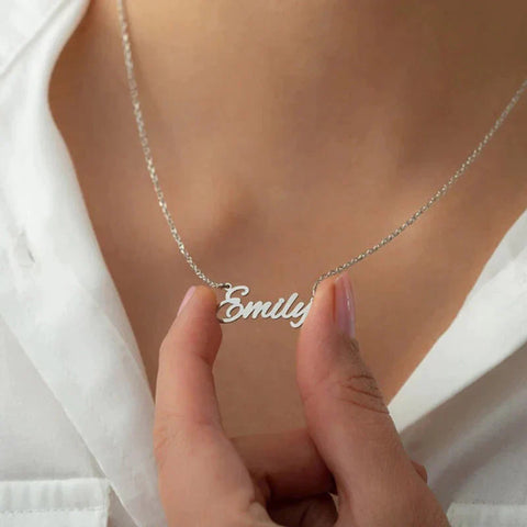 Customized 925 Sterling Name Necklace For Women Birthday Gift