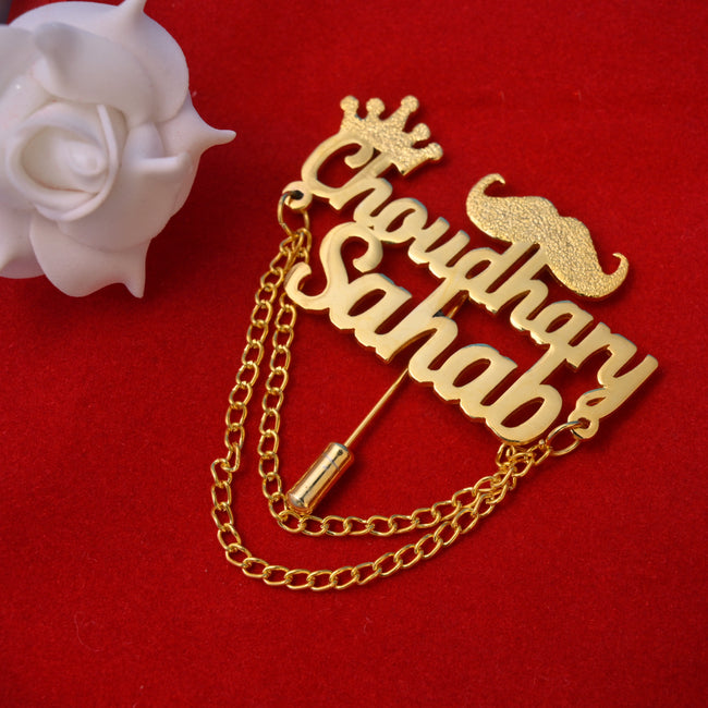 Personalized Gold Name Coat Pin