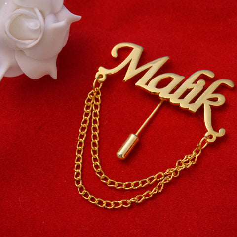 Personalized Gold Name Coat Pin