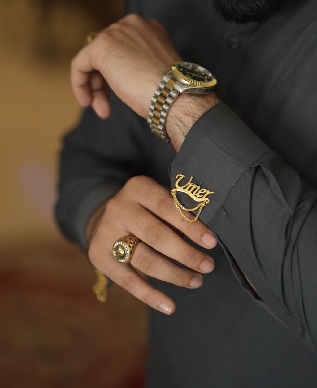 24k Gold Plated Chain Cufflinks