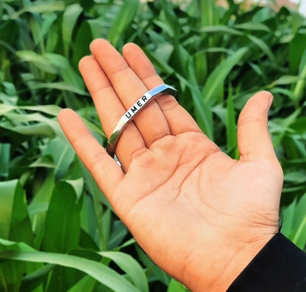 Custom Name Karra – Personalized Silver Plated Bangle